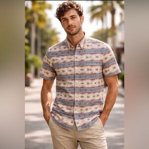 1901 Multicolor Striped Casual Button Down Shirt